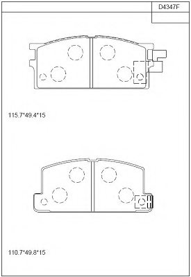 ASIMCO KD4347F Brake Pad Set, disc brake